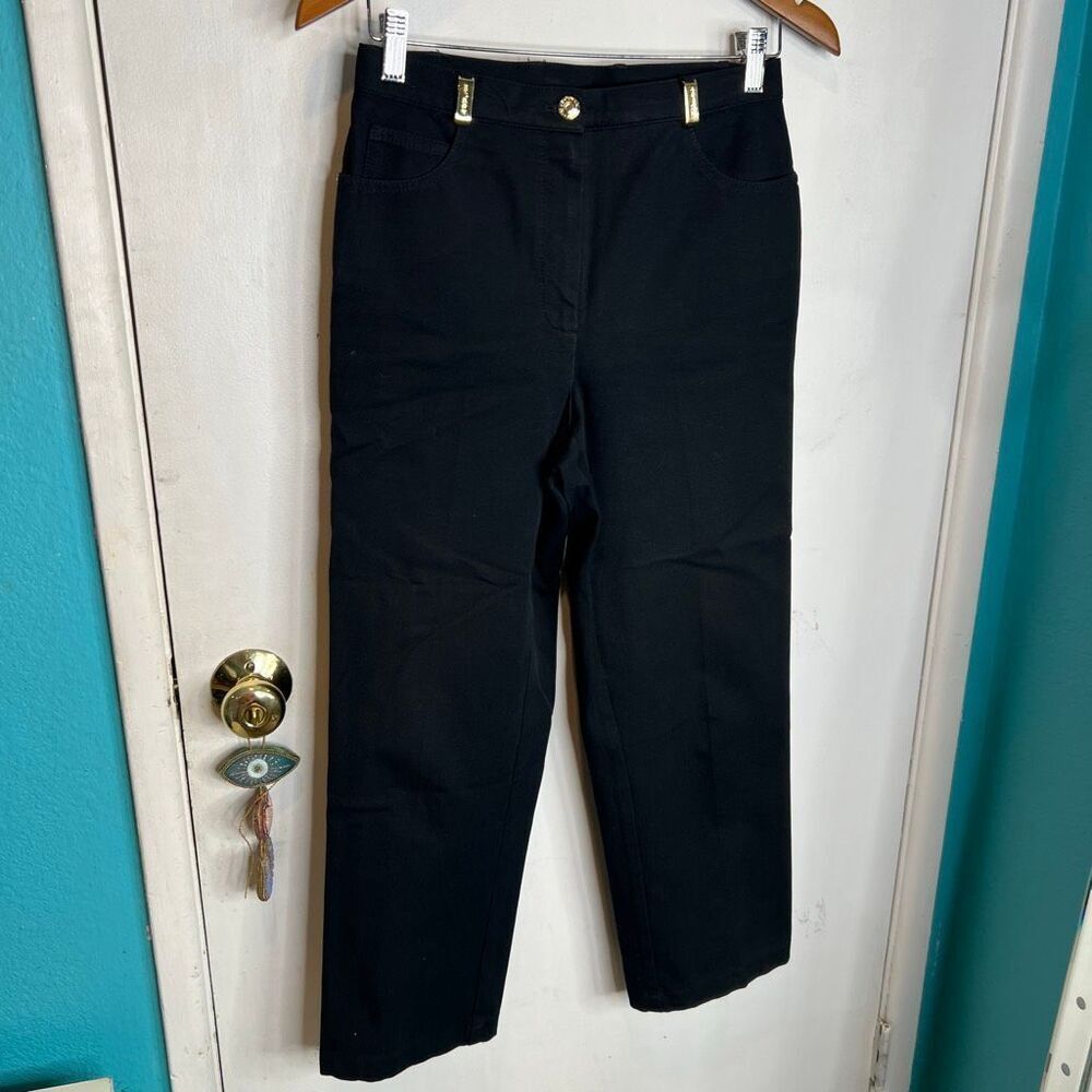 This is a pair of St. John Collection by Marie Gray purple flat front slim leg p